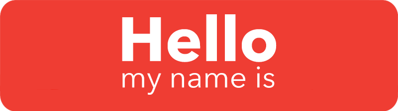 Image with "Hello, My Name Is..."