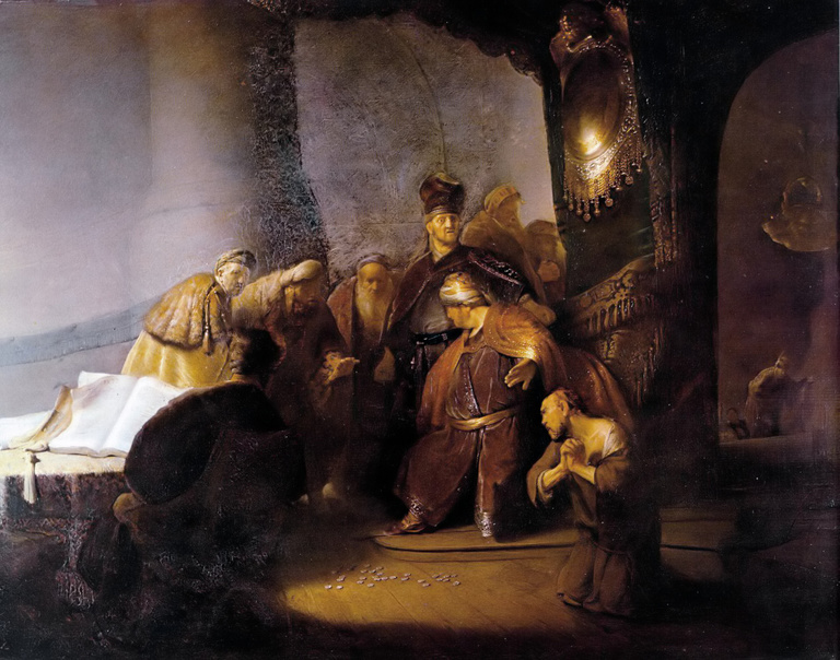 Judas Returning the Thirty Pieces of Silver — Rembrandt