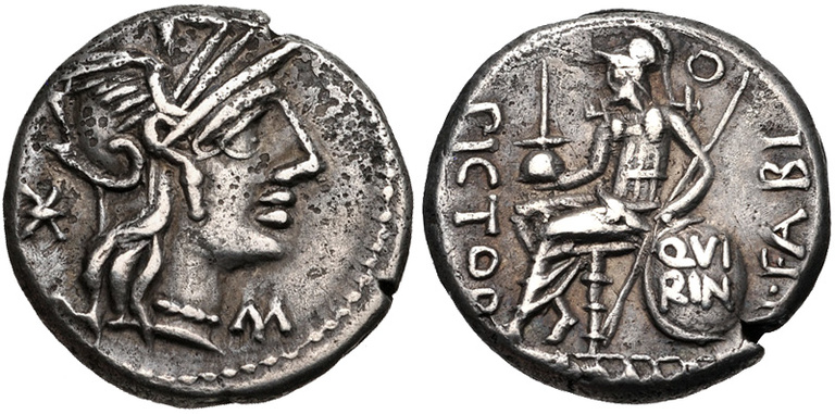 Coin with Quirinius on shield