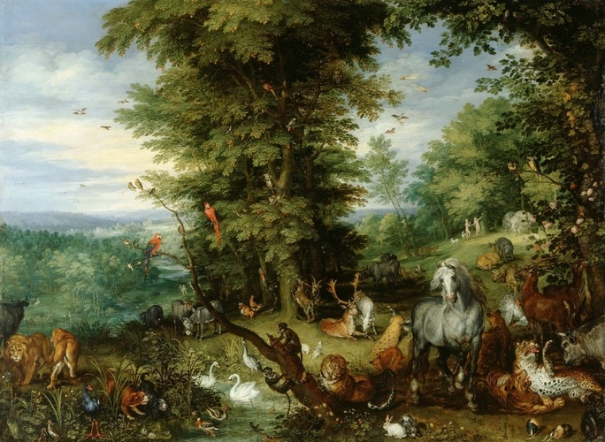 Adam and Eve in the Garden of Eden Jan Brueghel
