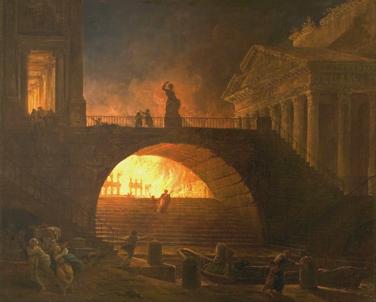 Hubert The Fire in Rome painting