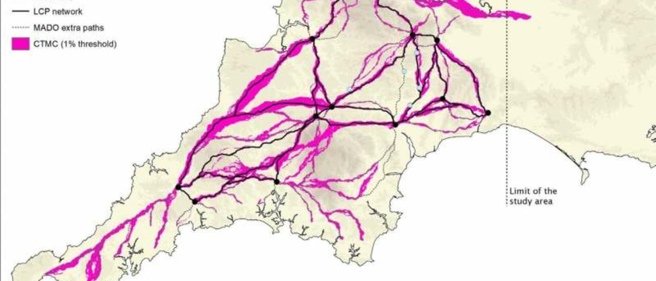 Map of Roman roads in South West UK.
