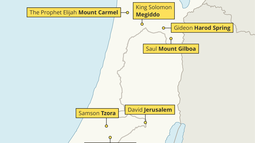 map of sites in Israel