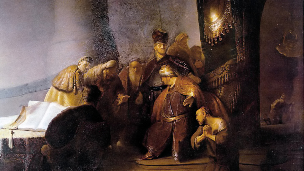 Judas Returning the Thirty Pieces of Silver — Rembrandt