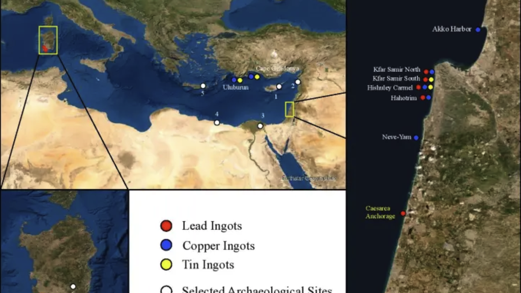 Map of Mediterranean metal findspots
