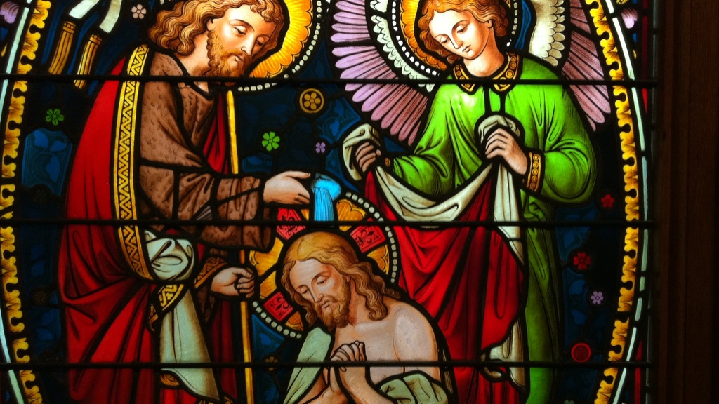 Baptism of Jesus stained glass