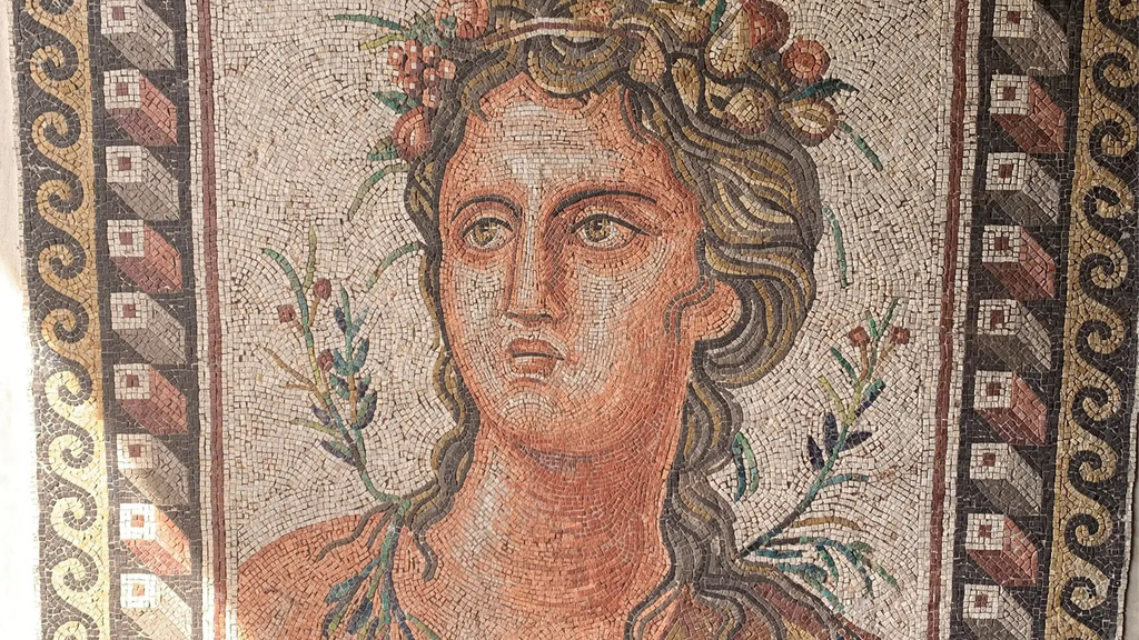 One of the third to fifth century mosaics returned to Lebanon in a ceremony in New York on Thursday.Credit...