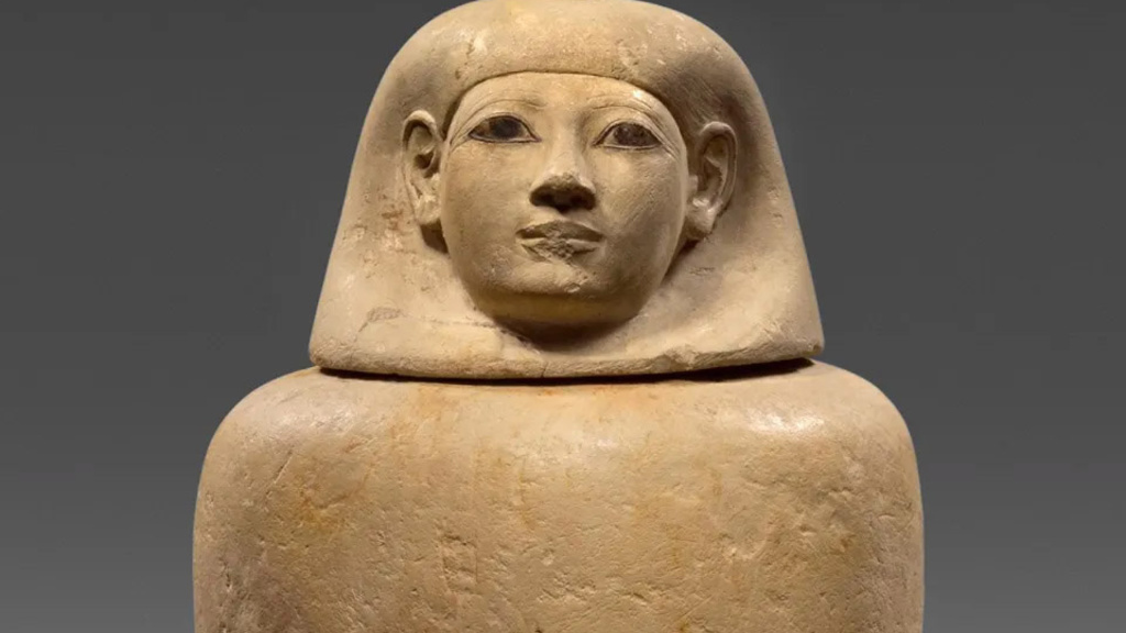 Limestone Canopic Jar of the Egyptian lady Senetnay