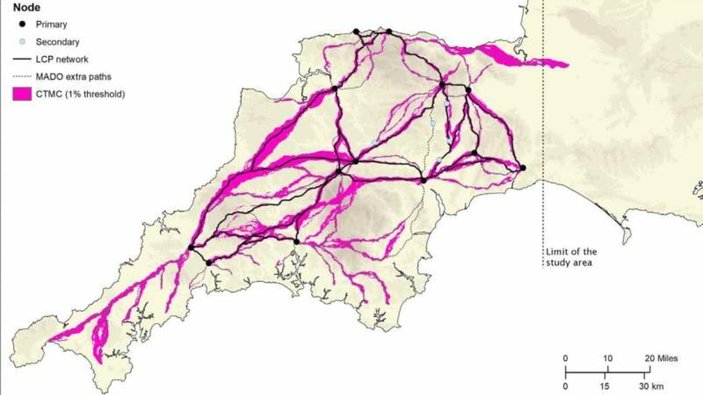 Map of Roman roads in South West UK.