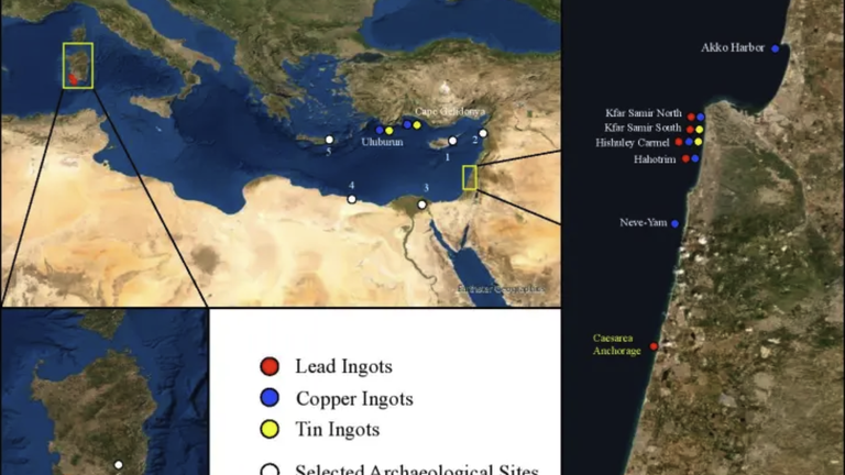 Map of Mediterranean metal findspots